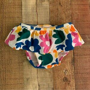 Hanna andersson baby girls floral swimsuit bottom with ruffle -12/18M